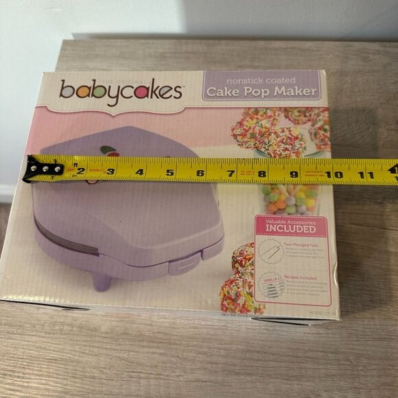 Babycakes Cake Pop Maker CP-70 Purple Nonstick Fork Recipes NEW Donut Holes - Picture 7 of 10
